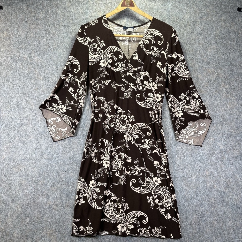 Vtg Rag midi Sundress Sz XL boho flowy Floral trendy Stretch‎ Brown Y2K Paisley